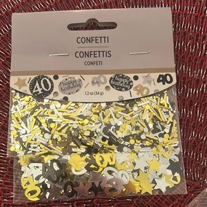 40th Birthday Confetti - Gold and Silver